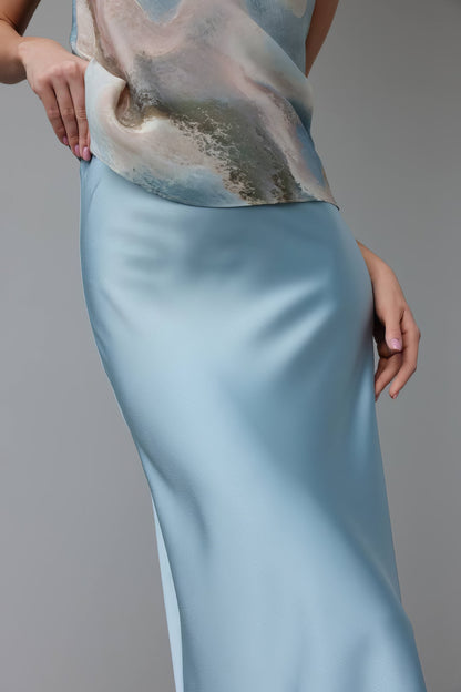 Mavi Mermer İp Askılı Atlet