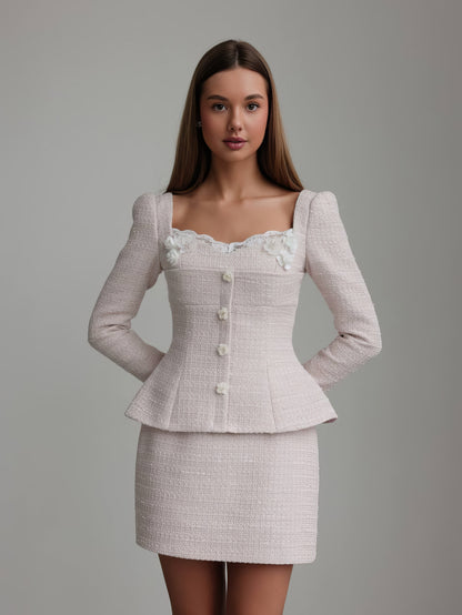 İnci Bukle Peplum Elbise