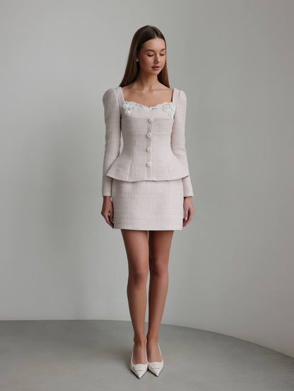 İnci Bukle Peplum Elbise