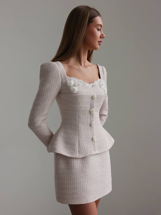 İnci Bukle Peplum Elbise