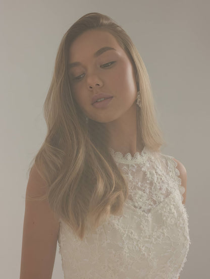 Chantilly Dantel Peplum Midi Elbise