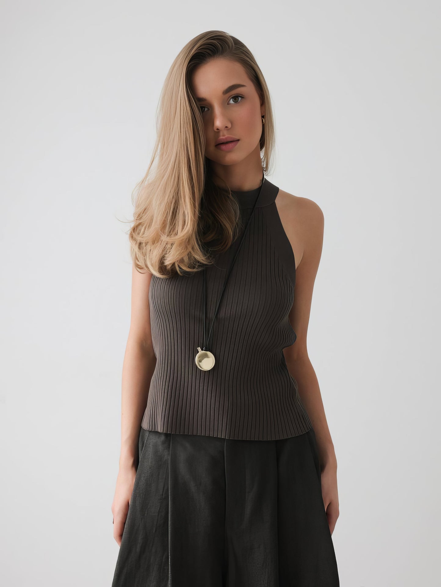 Kruvaze Yaka Fitilli Triko Üst