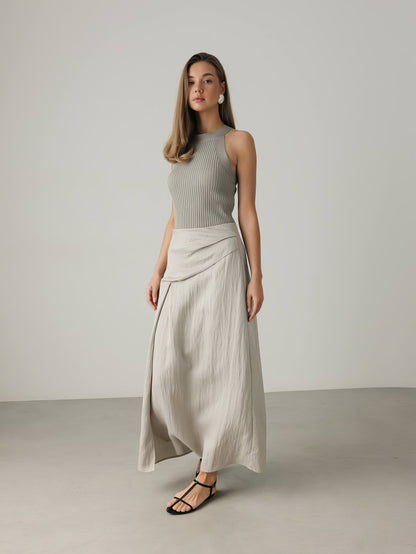 Dökümlü Detaylı Siyah Atlet