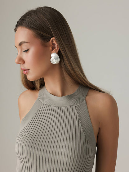 Asimetrik Kesim Keten Karışımlı Midi Etek