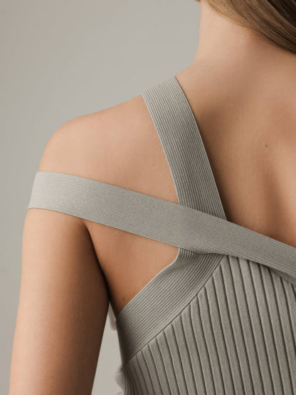 Asimetrik Kesim Keten Karışımlı Midi Etek