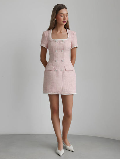 Zarif Pembe Tüvit Elbise