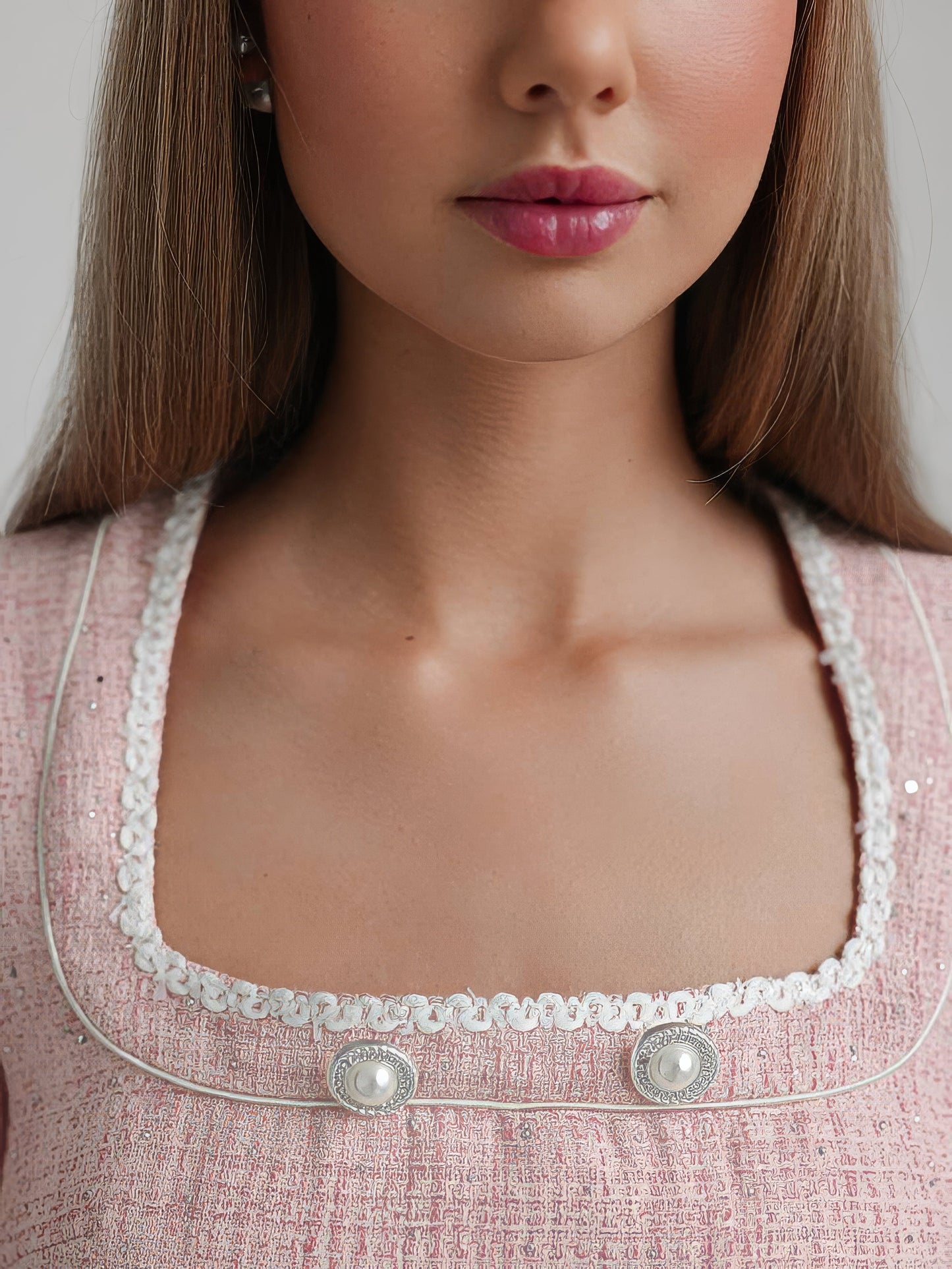 Zarif Pembe Tüvit Elbise