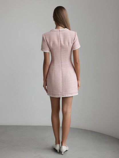 Zarif Pembe Tüvit Elbise