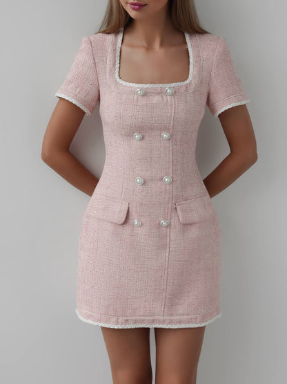 Zarif Pembe Tüvit Elbise