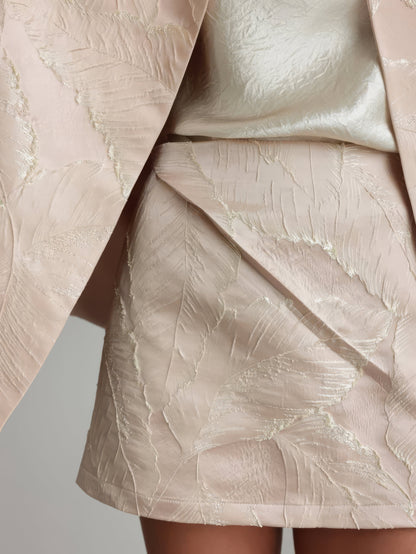 El Yapımı Dalga Kenarlı Ekru Ceket