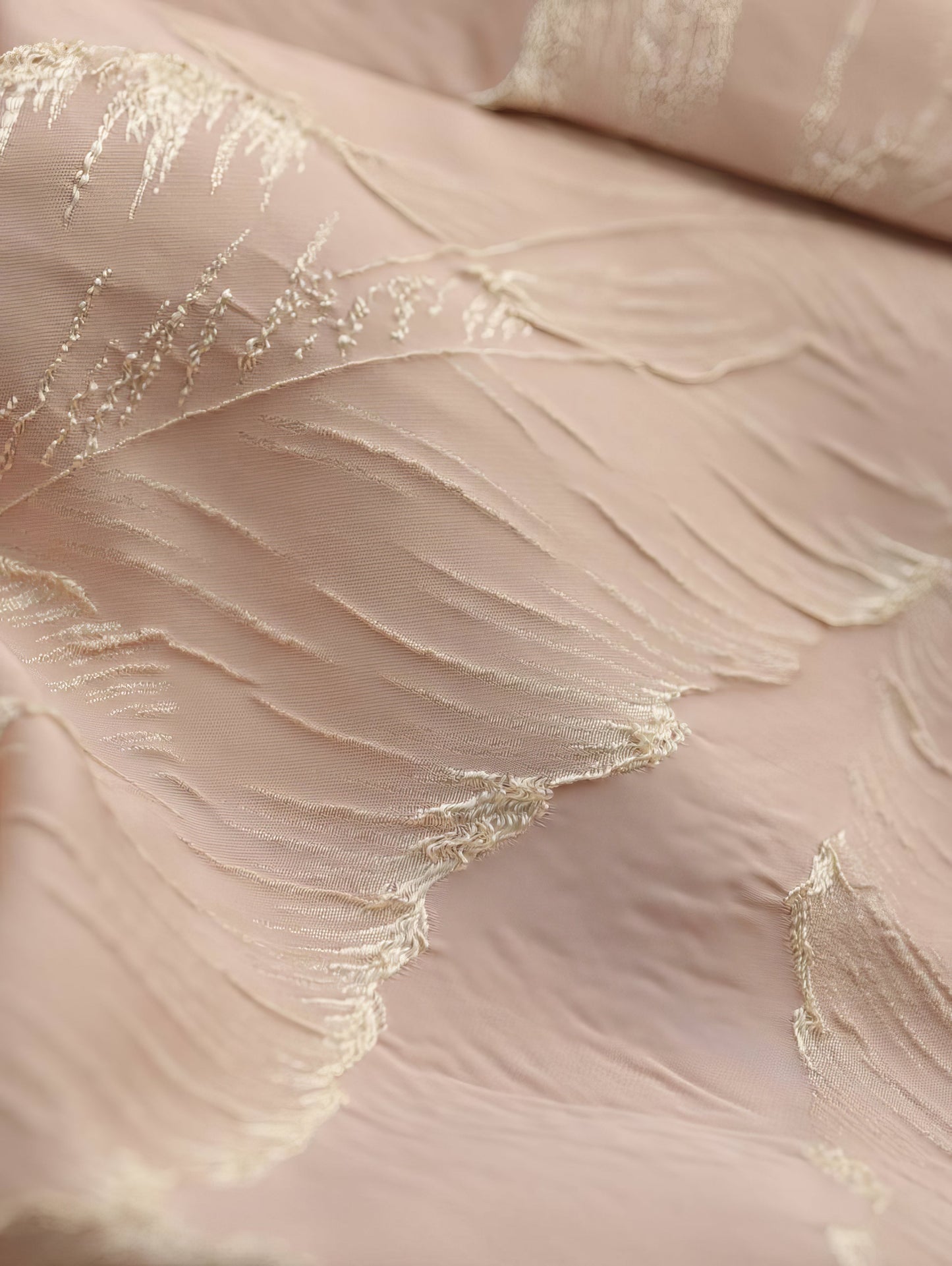 El Yapımı Dalga Kenarlı Ekru Ceket