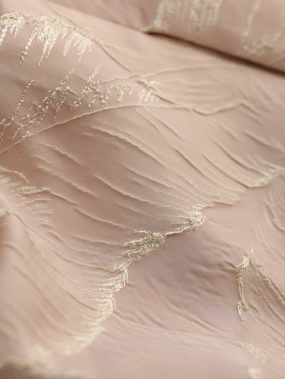 El Yapımı Dalga Kenarlı Ekru Ceket