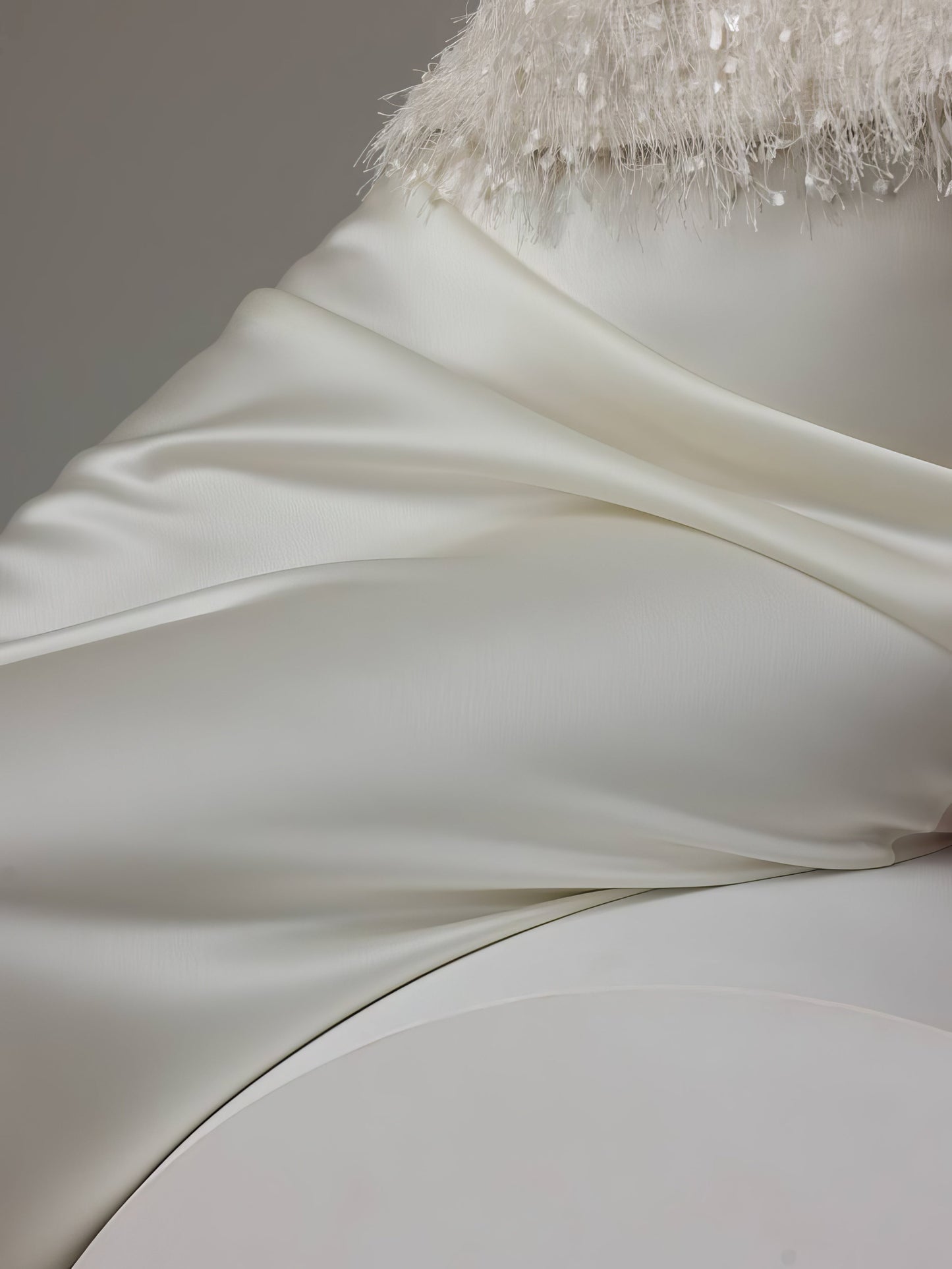 Işıltılı Beyaz Tül Midi Etek