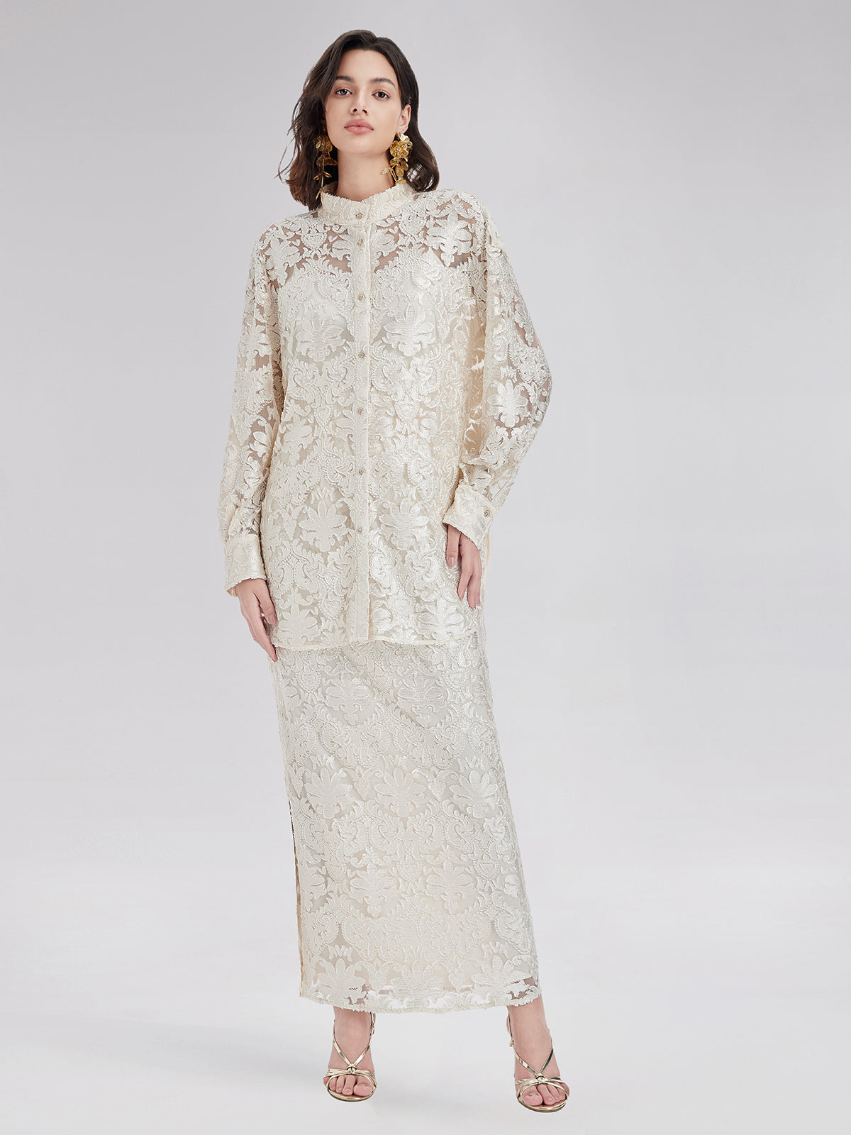 Modern Etnik Yakma Midi Etek