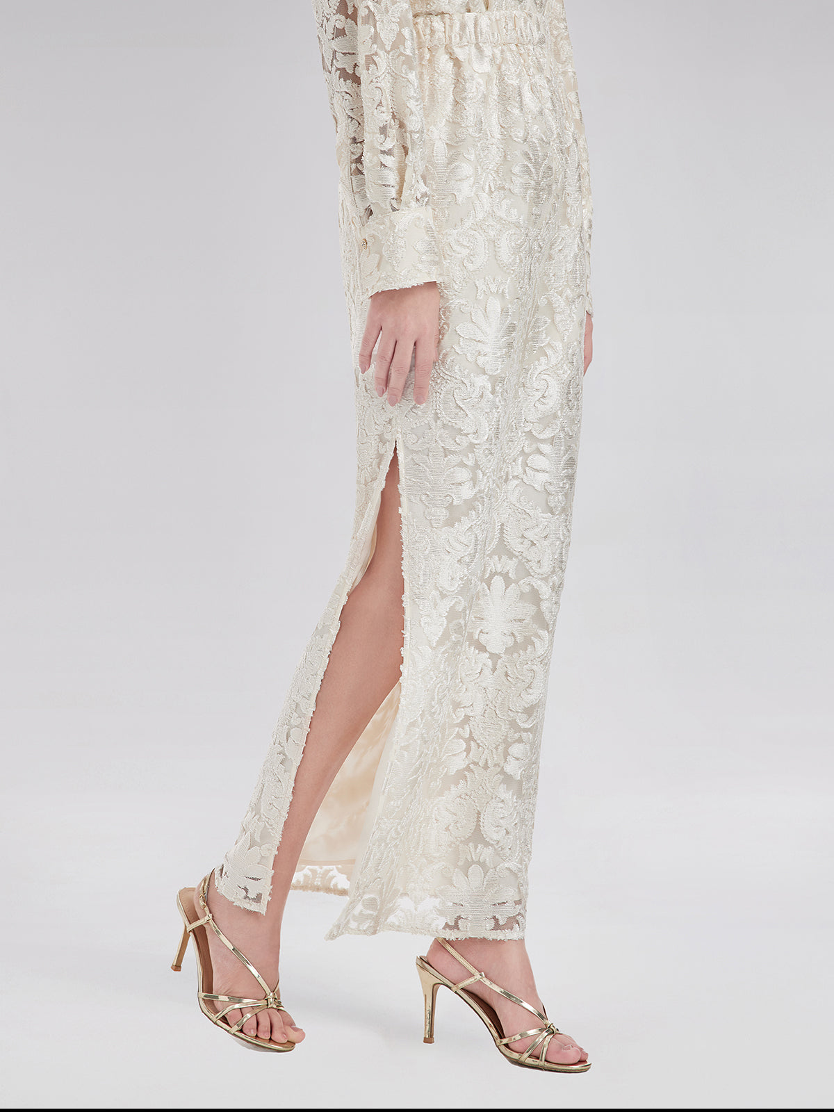 Modern Etnik Yakma Midi Etek