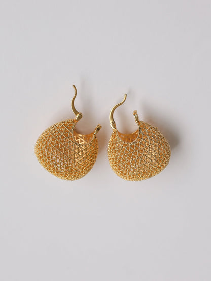 Altın File Işıltı Küpe