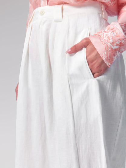 Yüksek Kalite Keten Bol Paça Pantolon