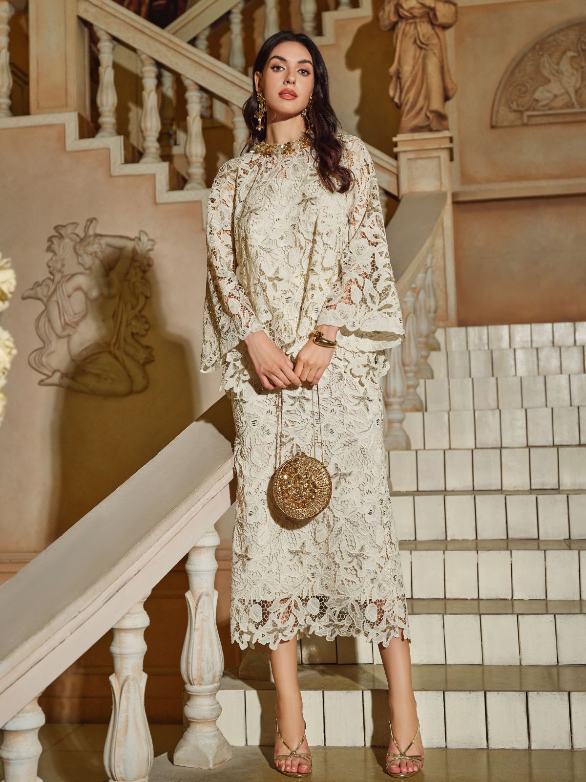 Nakışlı Dantel Balık Etek