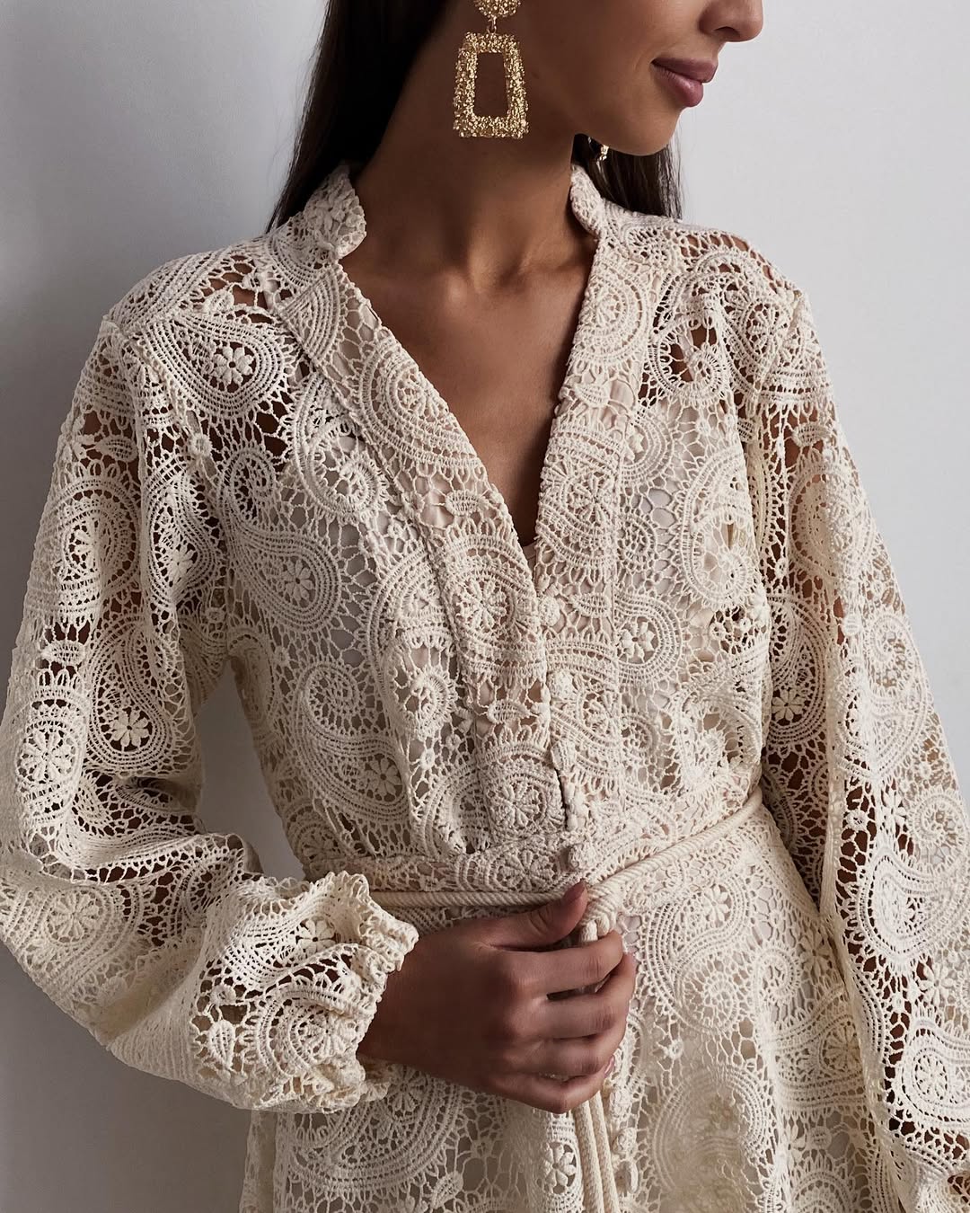 Aurora Bohem Dantel Elbise