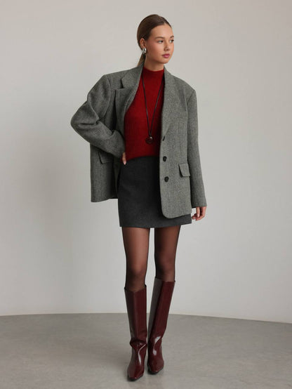 İngiliz Stil Oversize Ceket