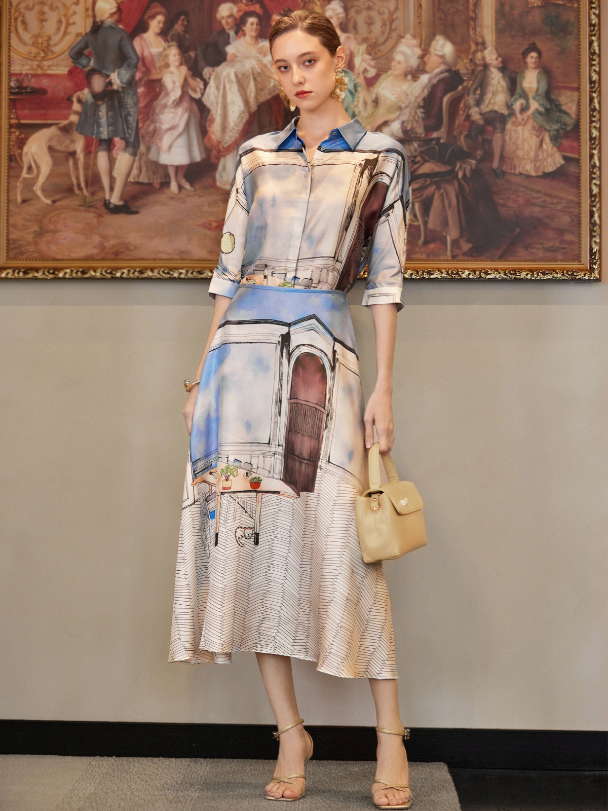 İpek Fitilli Desenli Etek (%100 İpek)