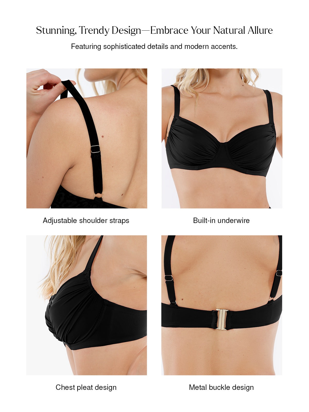 Şekillendirici Buruşuk Balenli Bikini Üstü