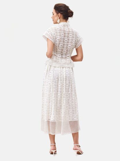 Güpür Dantel Yarım Etek