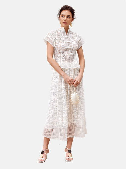 Güpür Dantel Yarım Etek