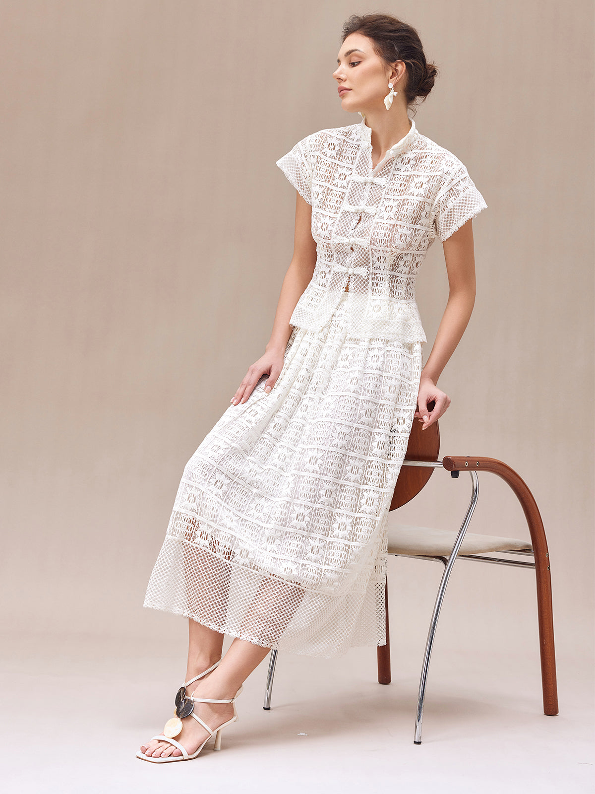 Güpür Dantel Yarım Etek