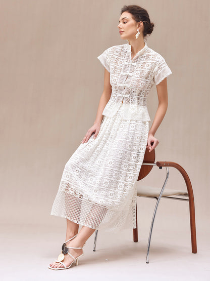 Güpür Dantel Yarım Etek