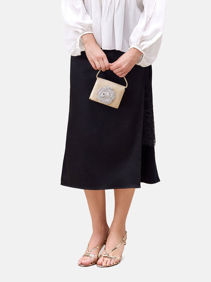 İpek Saten Asimetrik Sanatsal Dantel Etek