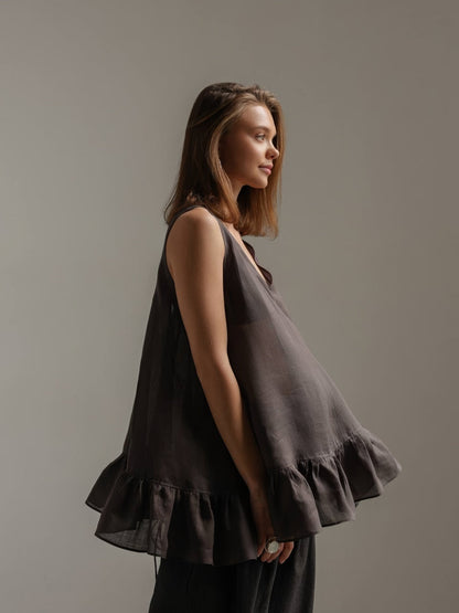 Ambra Fırfırlı Etek Uçlu Bluz