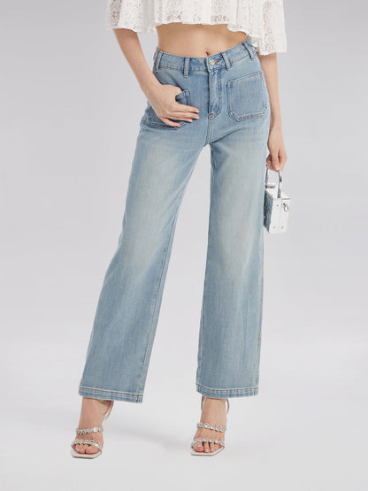 Nefes Alan Düz Kesim Kot Pantolon