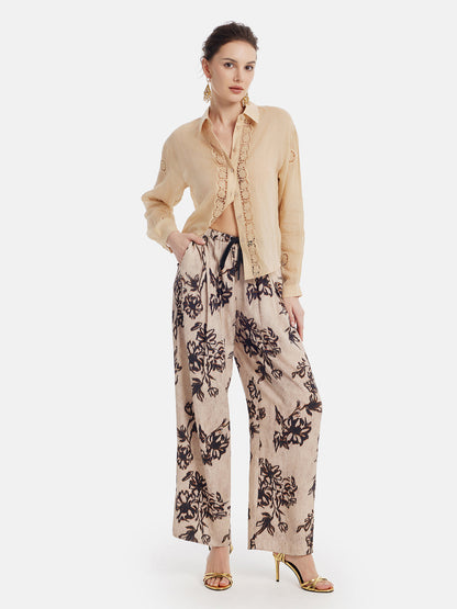 Fas İlhamlı Pencereli Dantel Bluz