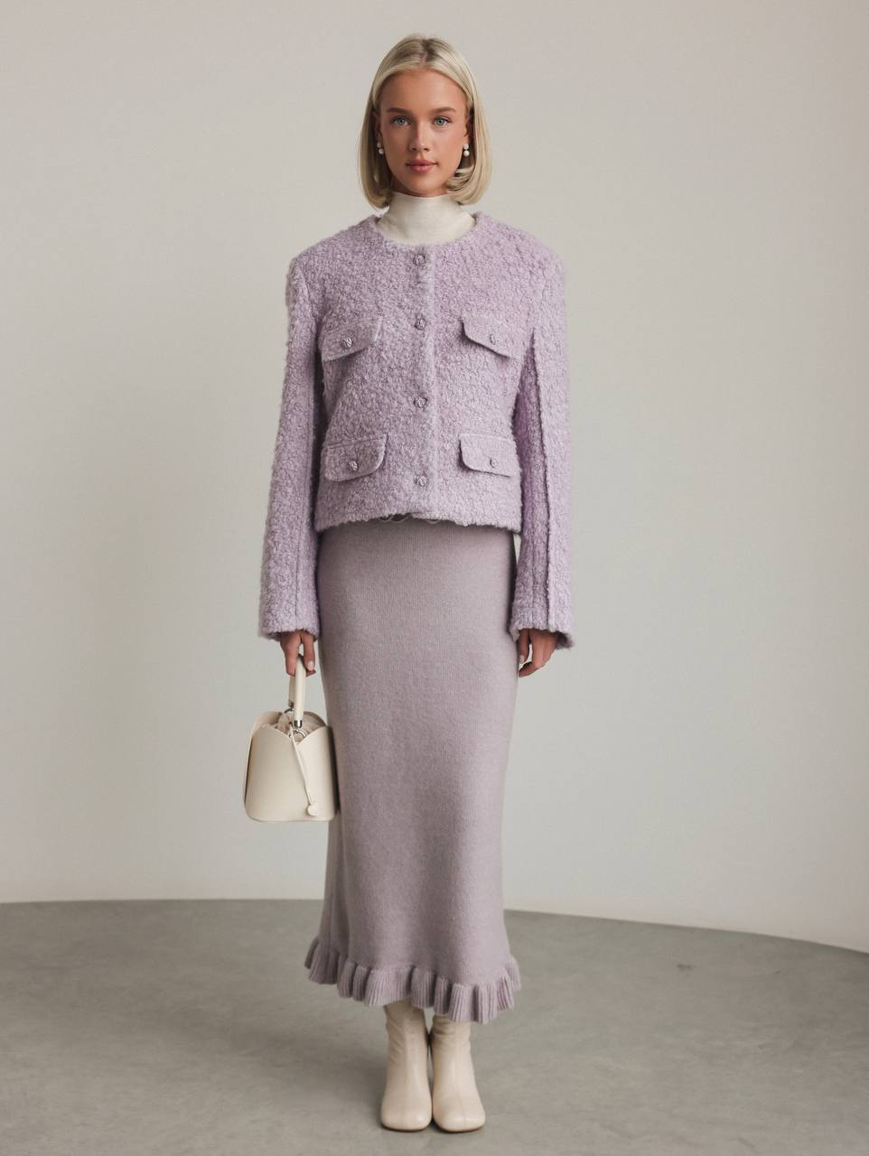 Lila Bulut Bukle Ceket