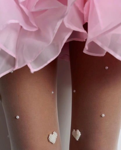 İnci Kalp Külotlu Çorap