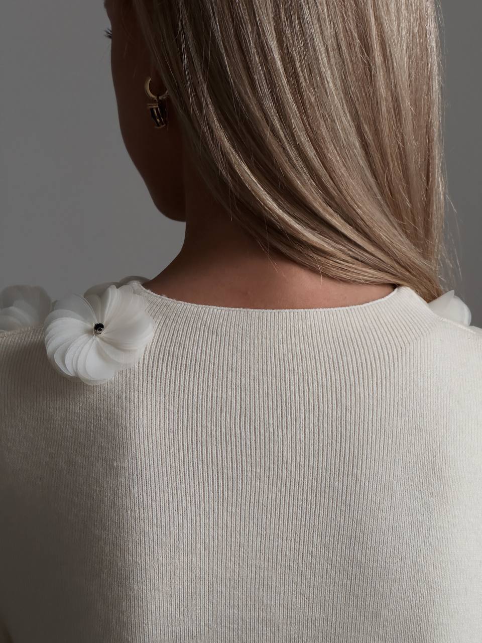 Çiçek Aplike Triko Üst