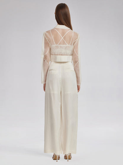 İpek Jakar Saten Kargo Pantolon