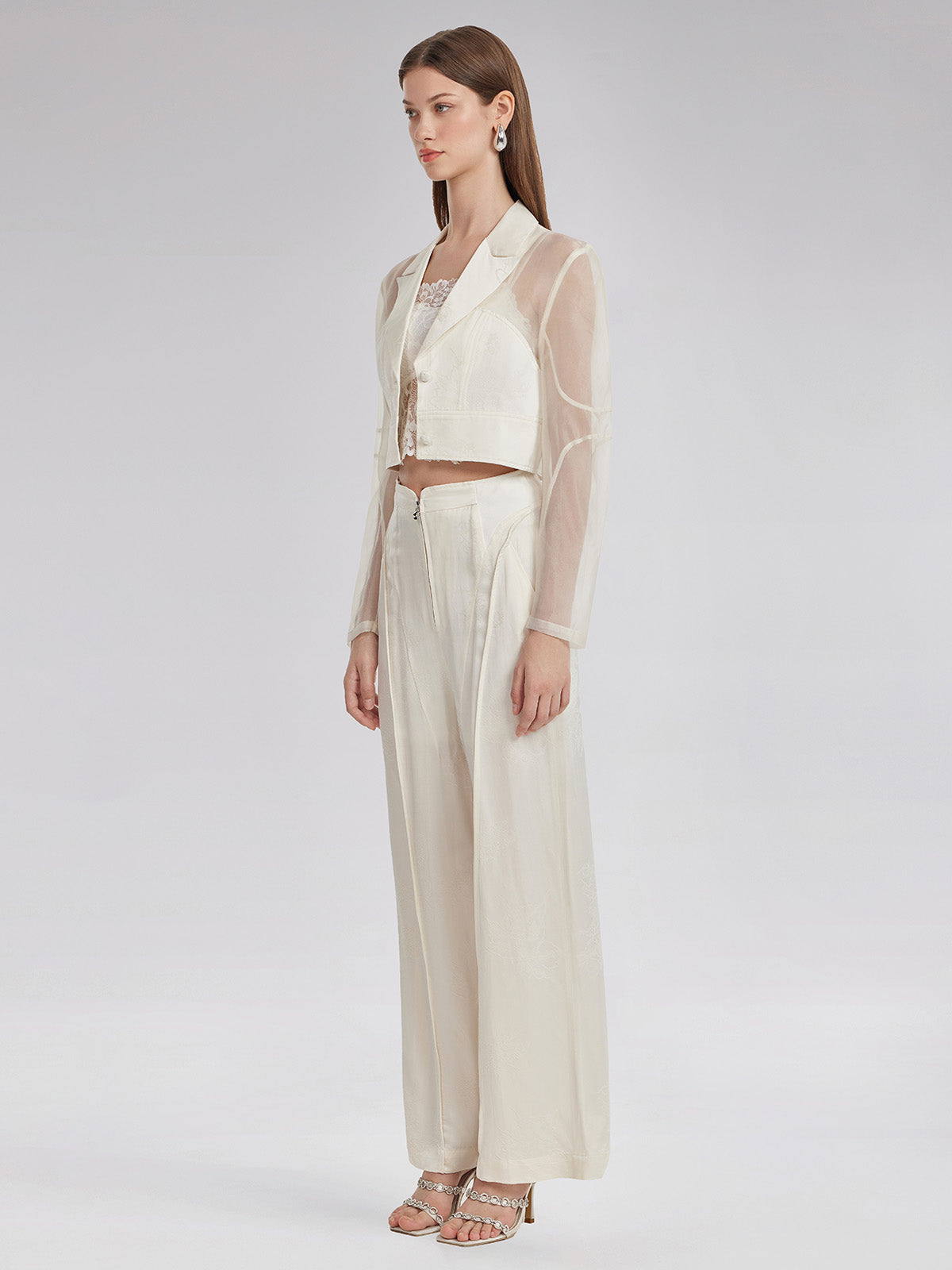 İpek Jakar Saten Kargo Pantolon