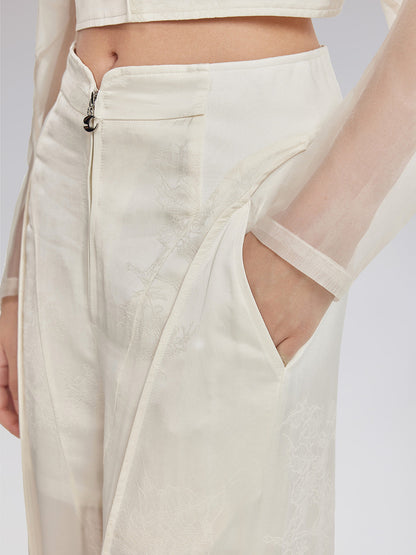 İpek Jakar Saten Kargo Pantolon