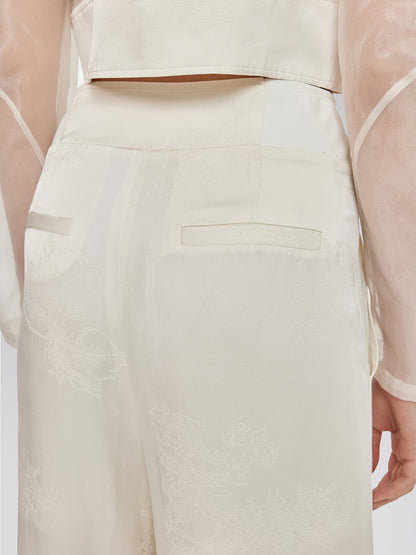 İpek Jakar Saten Kargo Pantolon