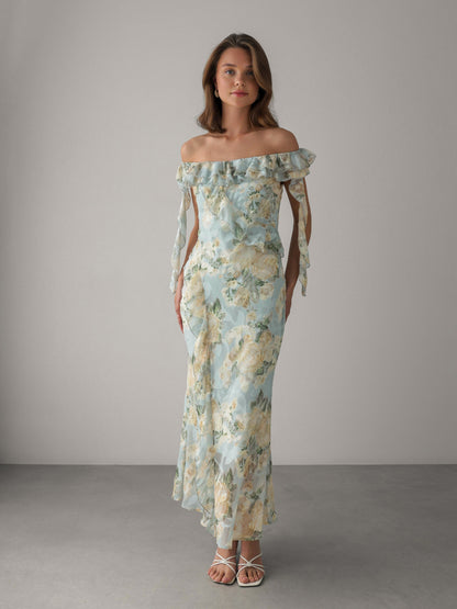 Suluboya Çiçek Elbise