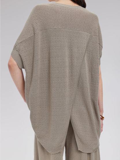 Triko Büzgülü Yarasa Kol Tişört