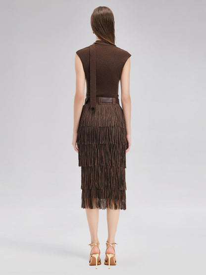 Sanatsal Kurdeleli Triko Bluz