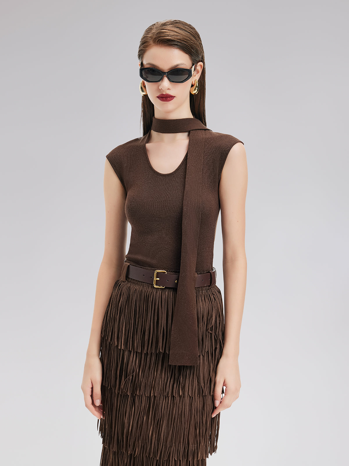 Sanatsal Kurdeleli Triko Bluz