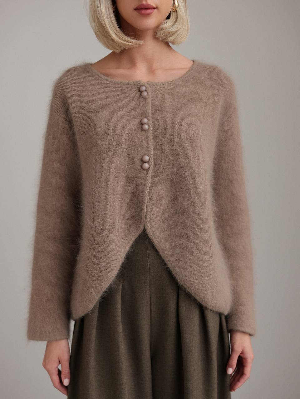 Whispered Cocoa Drape Kazak