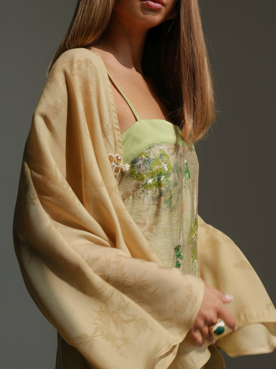 Golden Bamboo Kimono Ceket