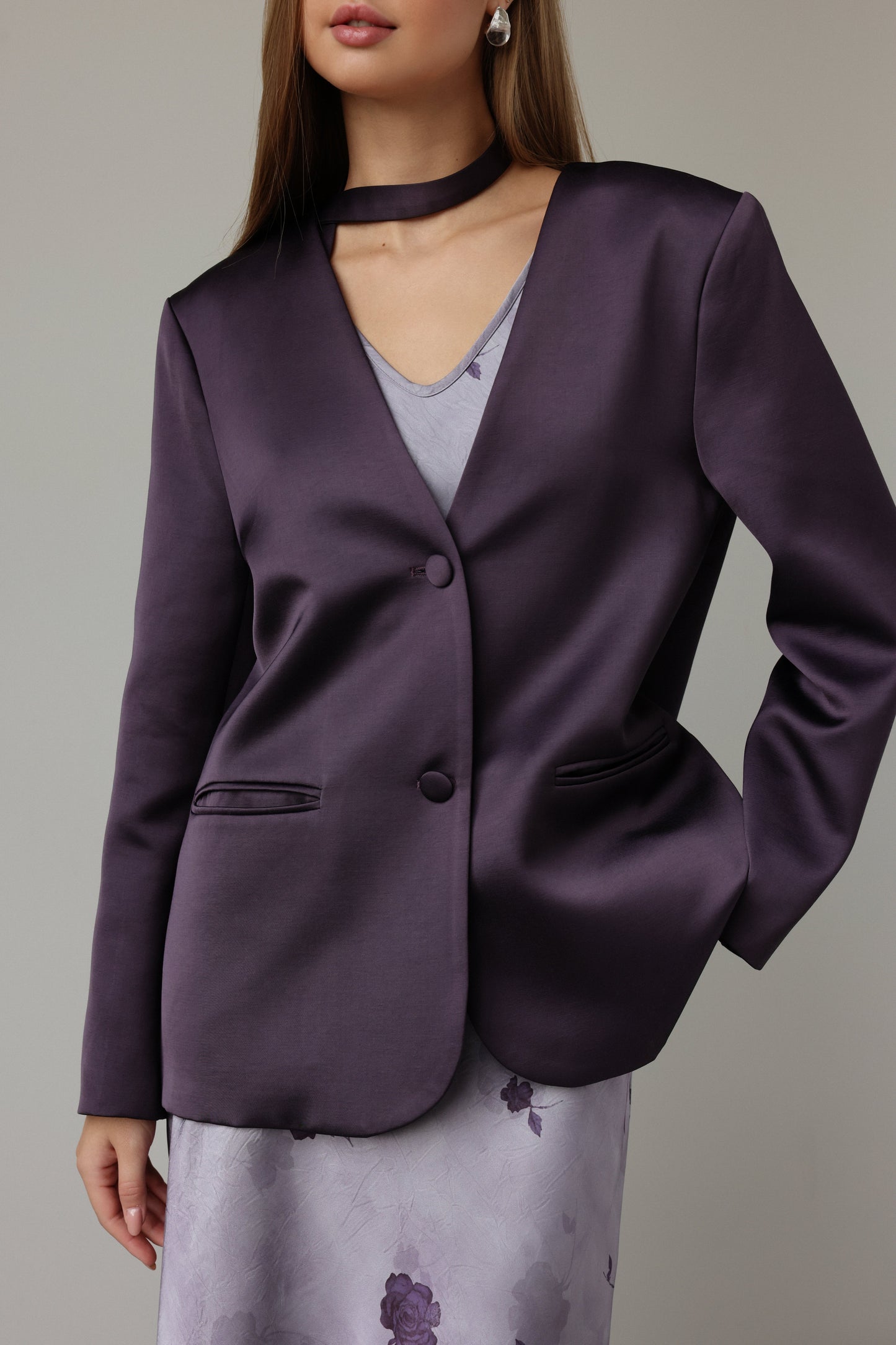 Gece Yarısı Mürdüm Blazer Ceket