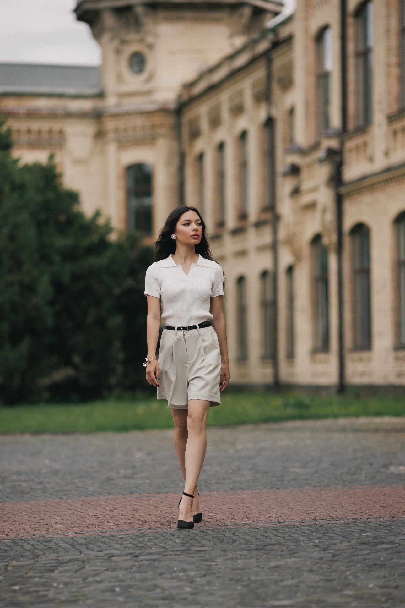 Krem Still Triko Polo Üst