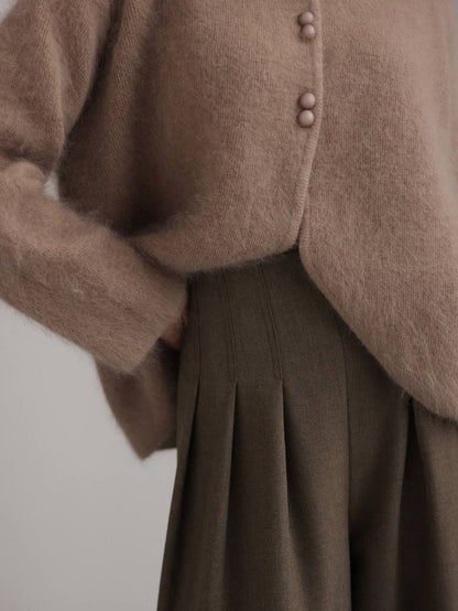 Whispered Cocoa Drape Kazak